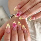3D Flower French Manicure Nails Pearl Glitter Decoration